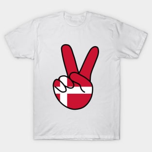 Denmark Flag V Sign T-Shirt